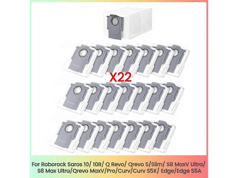 22pcs dust bags for roborock saros 1010r, q revo, qrevo sslim, s8 maxv ultra, s8 max ultra vacuum cleaner parts - Conforama A