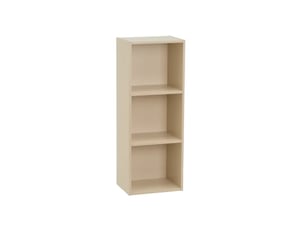 Etagère cube meuble de rangement compact à 3 niches ouvertes, coloris greige - longueur 30 x profondeur 24 x hauteur 80 cm