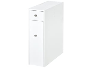 Meuble pour toilette salle de bain avec rangement papier toilette - 17 x 48 x 58 cm - 2 tiroirs organisateur en mdf