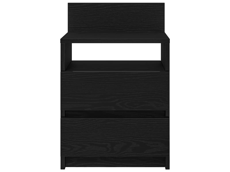  Tables de chevet (lot de 2) avec 2 tiroirs noires 40 x 33 x 60 cm  - Conforama D