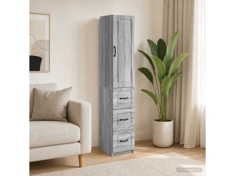  Ensemble de meubles 2 pcs, rangement de salon 33 x 34,5 x 87 cm bois d'ingénierie shl1187  - Conforama B