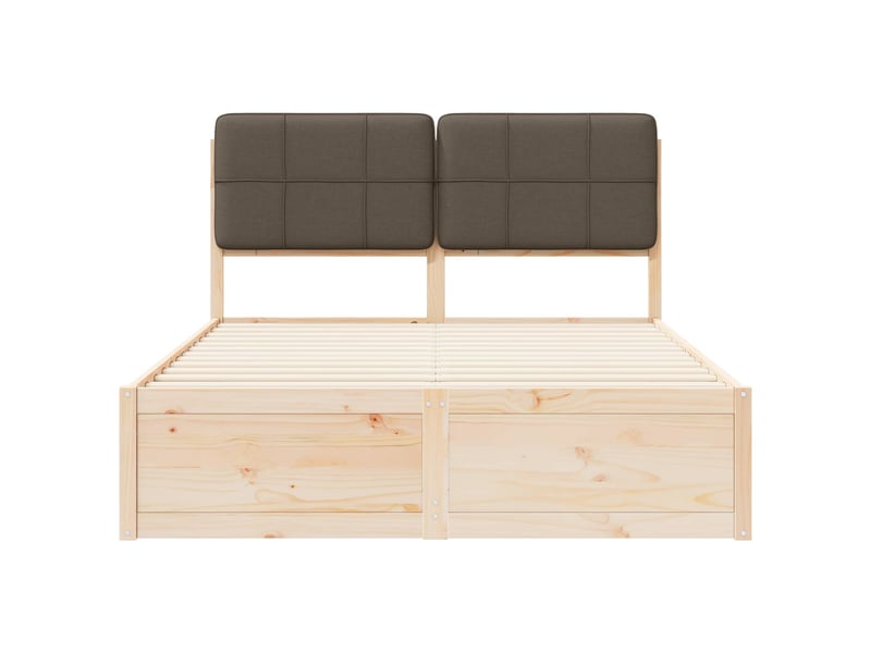  Lit double- lit adulte -  cadre de lit avec tête de lit rembourrée taupe 150 x 200 cm  - Conforama D