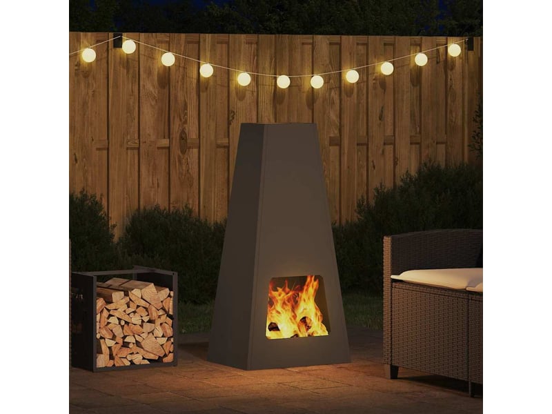  Brasero exterieur, foyer camping noir 50x35x100 cm acier patiné  - Conforama D