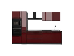 Vicco cuisine, rouge brillantanthracite, 310cm sans plan de travail