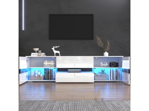 Meuble tv coloris blanc 160 cm <strong>ZOVIRA</strong>  <strong></strong>