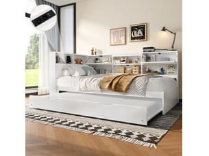 Lit gigogne 90x200 cm BEAOK coloris blanc