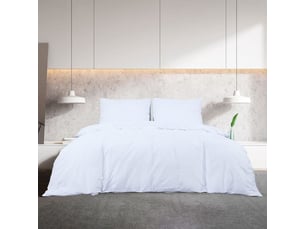 Ensemble de housse de couette blanc 260x240 cm microfibre
