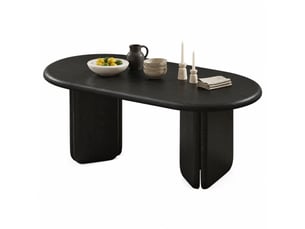 Table basse ovale coloris noir EVRYAE - 50 cmx99 cm