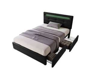 Lit simple 90x200 cm DZMDIP coloris noir