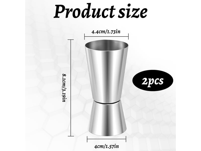  2 pièce 2cl 4cl doseur cocktail,verre doseur cocktail,doseur alcool,doseur cocktail 2cl4cl,jigger,double jigger en acier inoxydable, jigger cocktail  - Conforama B