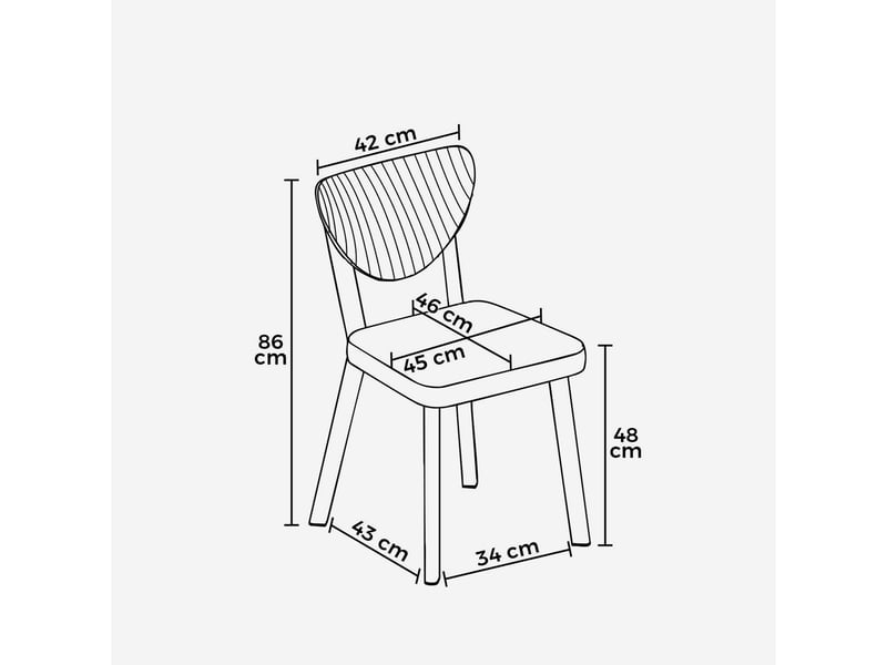  Set de 4 chaises rembourrées design avec pieds en métal arfe  - Conforama C