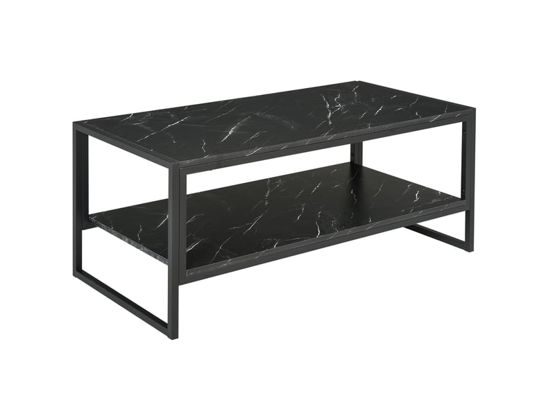  Table basse style moderne avec 2 étagères noir 106 x 50 x 47 cm  - Conforama B