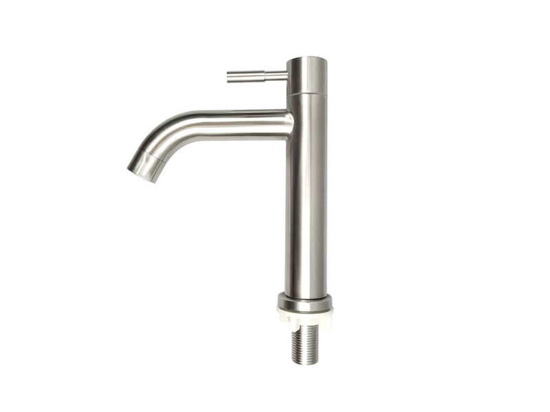  Robinet d'eau froide en acier inoxydable – sortie courbe, pour wc et salle de bain  - Conforama A