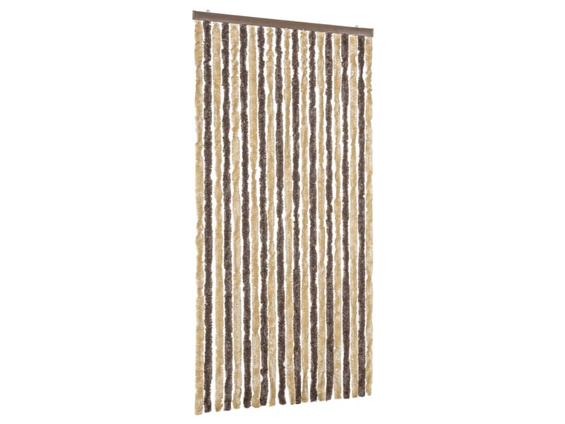  Rideau anti-mouches, moustiquaire marron foncé et beige 90x220 cm chenille cf43573  - Conforama A