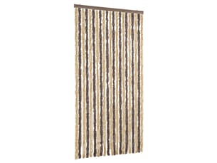 Rideau anti-mouches, moustiquaire marron foncé et beige 90x220 cm chenille cf43573