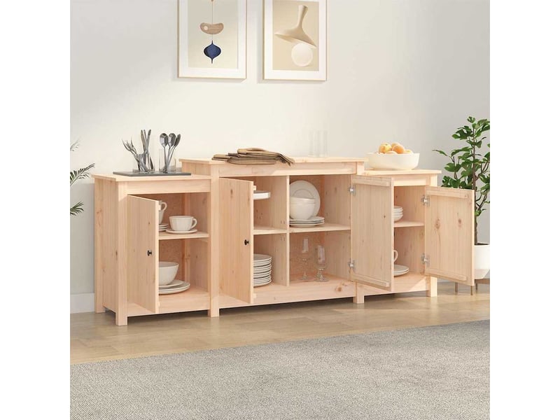  Buffet salon, buffet de rangement 164x37x68 cm bois massif pin  - Conforama C