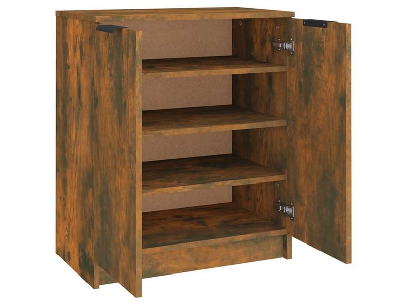  Meuble à chaussures, armoire à chaussures chêne fumé 59x35x70 cm bois d'ingénierie  - Conforama E