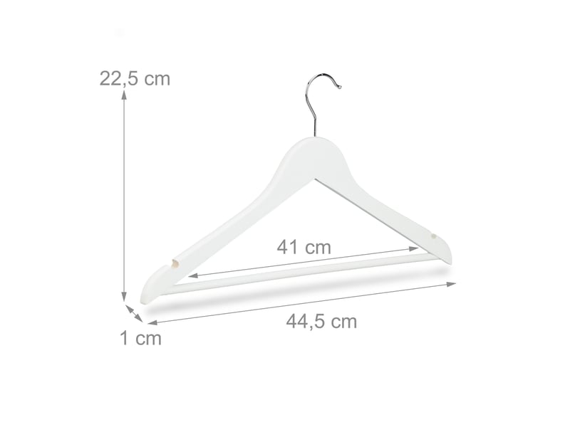  Lot de 10 cintres en bois pour vêtements robustes 22,5 x 44,5 x 1 cm en bois de lotus naturel 13_0006371  - Conforama B