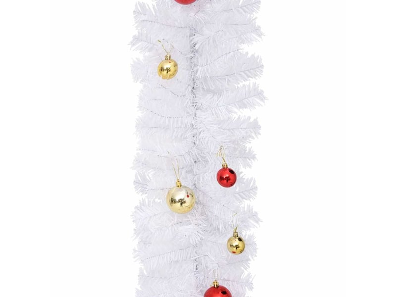  Guirlande de noël décorée avec boules blanc 5 m  - Conforama E