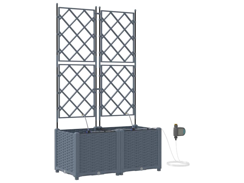 Jardinière - cache-pot de jardin 2 pcs gris clair 80 x 40 x 142 cm pp  - Conforama A