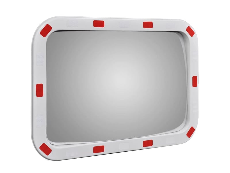  Miroir de trafic convexe, miroir de sécurité convexe rectangulaire 40x60cm avec réflecteurs cf62733  - Conforama C