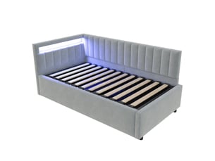 Lit banquette 90x200 cm <strong>ZOVIRA</strong>  <strong></strong> coloris gris