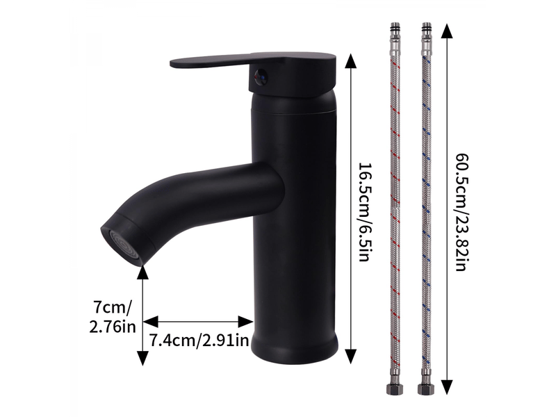  Robinet mélangeur en acier inoxydable 304 - robinet de lavabo de salle de bain (avec tuyau) + robinet mélangeur de cuisine  - Conforama B