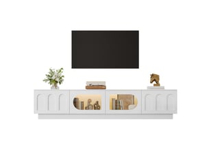 Meuble tv coloris blanc 200 cm <strong>MODFU</strong> <strong></strong>