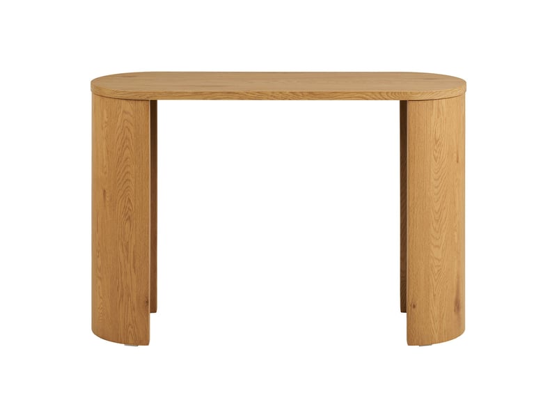  Console bibione en mdf naturel avec pieds en bois clair 114x38x75 cm  - Conforama A