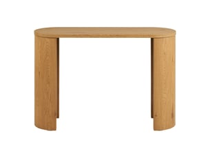 Console bibione en mdf naturel avec pieds en bois clair 114x38x75 cm