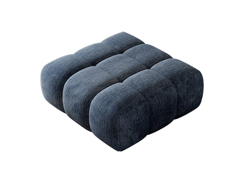  Canapé mousse sans armature, pouf, sans montage, tissu chenille, pour salon et appartement, bleu  - Conforama A