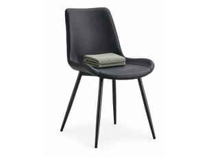 Lot de 4 chaises de salle à manger 42x47x83 cm, chaise cuisine, dossier ergonomique, assise confort, noir, pu+métal