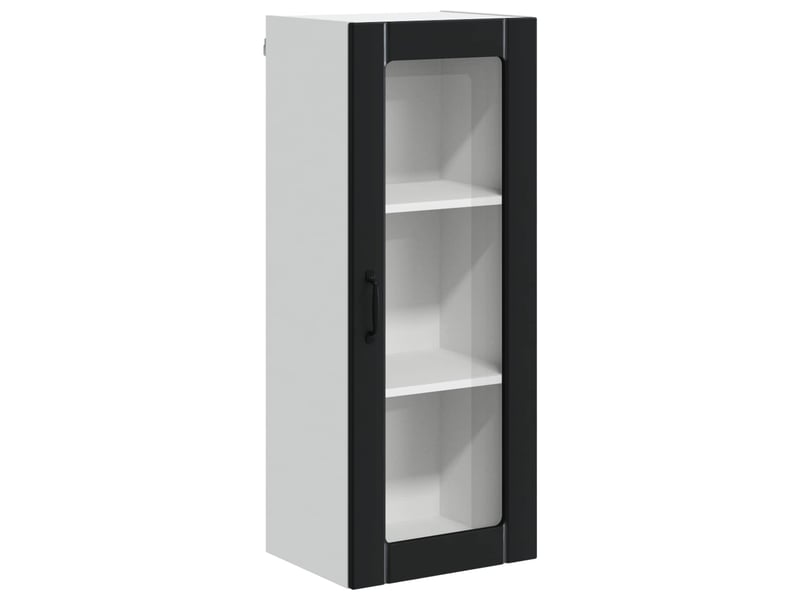 Meuble mural de cuisine, cabinet en verre mural noir 40x31x100cm shl7525 - Conforama A