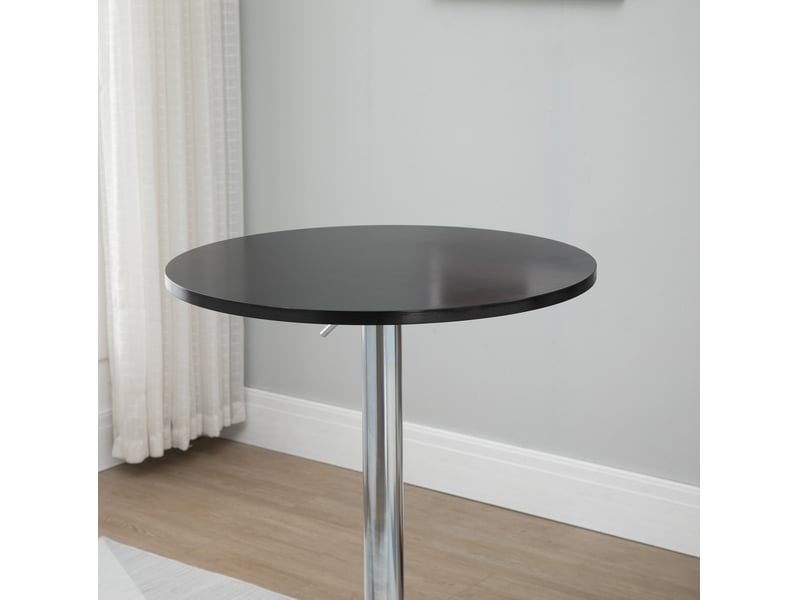 Table bar ronde relevable pivotante 61 cm – noir – hauteur réglable 70 à 90 cm, plateau rotatif - Conforama D