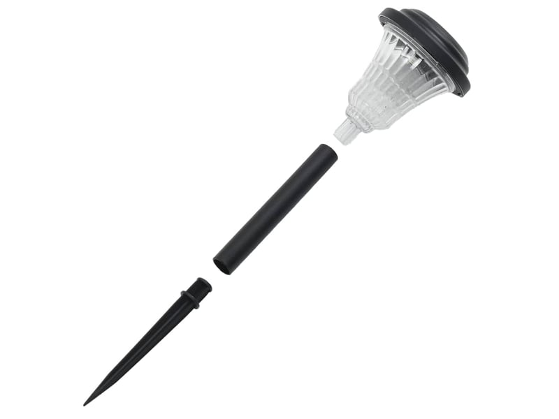  Lot de 12 lampes solaires décoratives jardin 8,5 x 31 cm avec éclairage automatique style moderne en plastique noir 02_0056664  - Conforama E