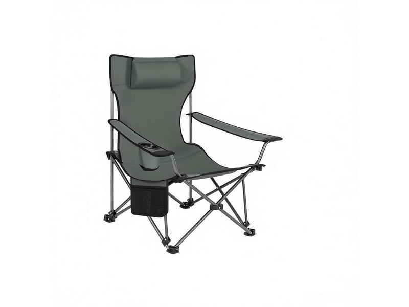 Fauteuil de jardin 2-3 cm assise inclinable dossier réglable repose-pieds extensible appui-tête pliable transportable léger 4 kg tissu oxford 600d tube acier 16 mm - Conforama C