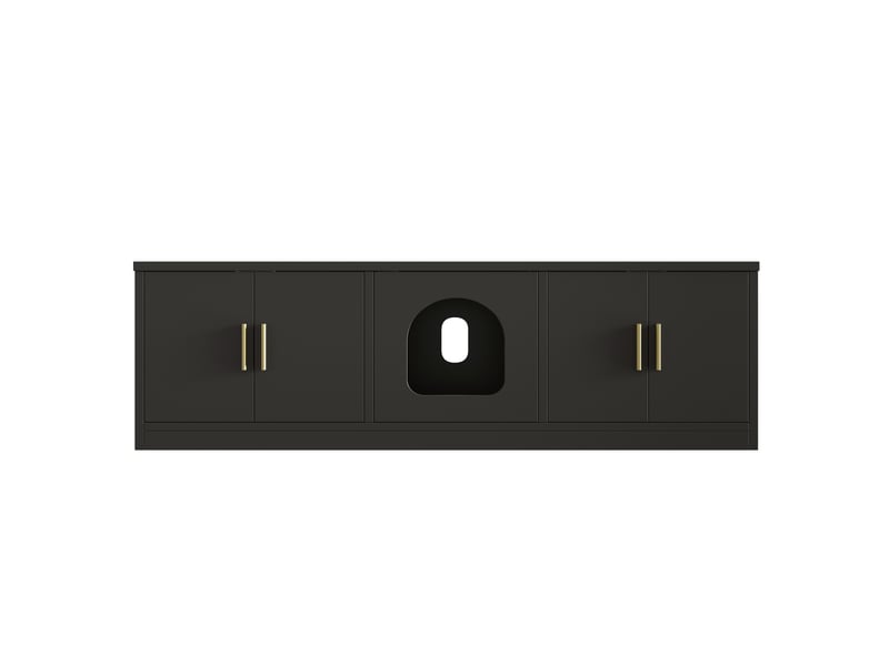  Meuble cache-litière noir 140 × 40 × 45,5 cm, rangements et griffoir IKSETERA TRADING LTD - Conforama A