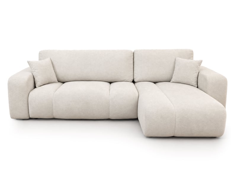  Manon - canapé d'angle réversible 4 places convertible avec coffre en tissu - best mobilier - beige MANON - Conforama A