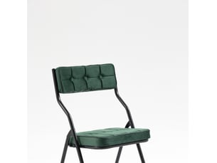 Lot de 2 chaises pliantes de salle à manger en velours vert