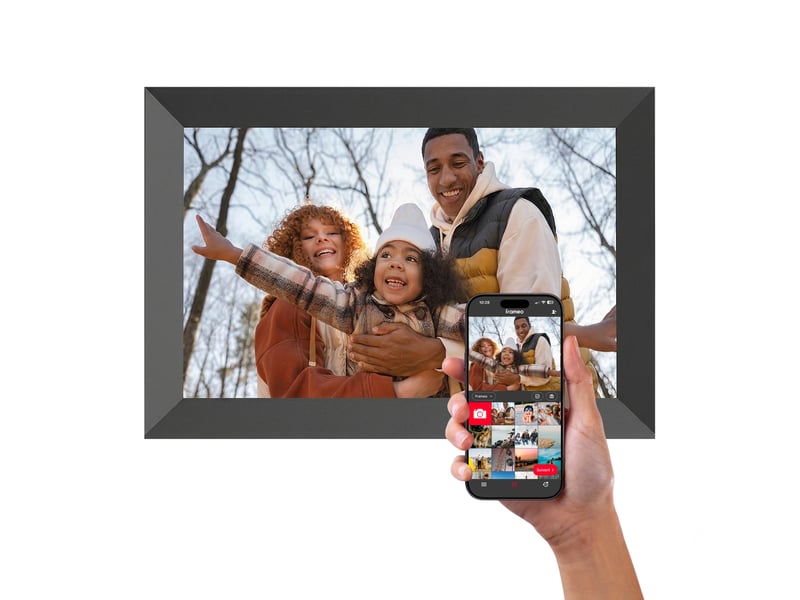  Agfaphoto - cadre photo numérique connecté wifi - realiview apf1000wifi-one - application fameo, écran tactile 10 pouces, mémoire 16 go, fonctions méteohorloge - noir  - Conforama D