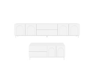 Meuble tv coloris blanc 180 cm LPOSPI  