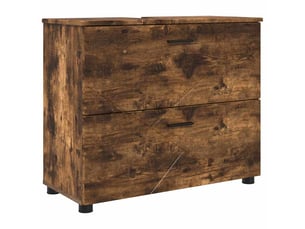 Cabinet de salle de bain, armoire salle de bain chêne fumé 76,5 x 35 x 64 cm cf65315