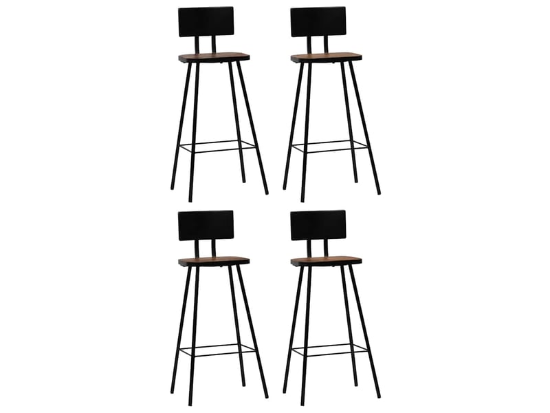  Lot de 4 tabouret de bar, chaise de bar bois massif de récupération shl8244  - Conforama B
