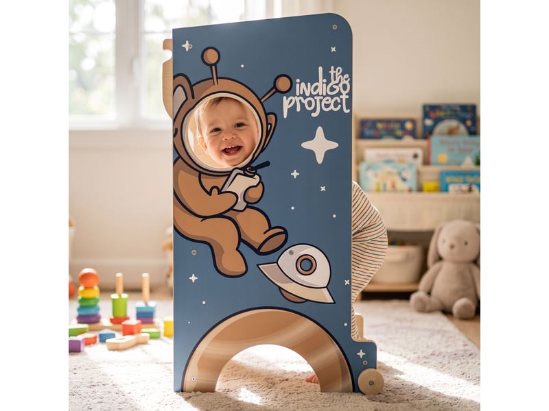  Castle gate - tour montessori multifonction 3 en 1 pour enfants à partir de 24 mois, 58x50x90 cm avec tableau et panier en bois  - Conforama E