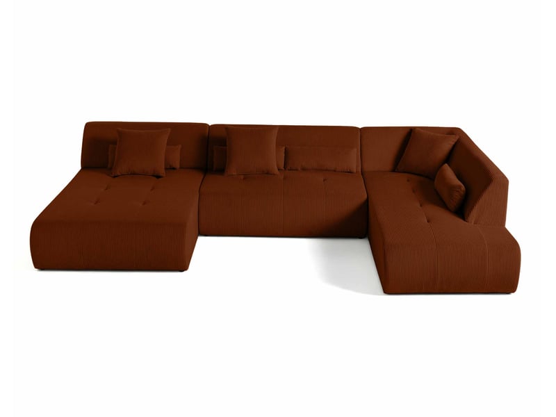  Onyx - canapé panoramique d'angle droit 7 places - en velours côtelé - lisa design - terracotta ONYX - Conforama A