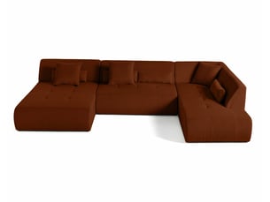 Canapé d'angle droit fixe BESTMOBILIER ONYX 7 places Velours Terracotta