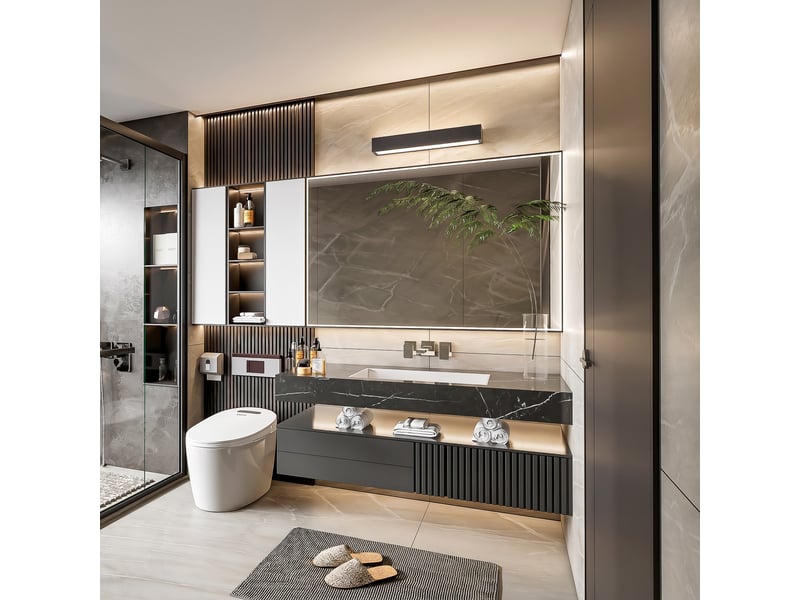 Applique murale light prestige ibros noire led cct 3000, 4000, 6000 (réglable) 1 pc.  - Conforama B