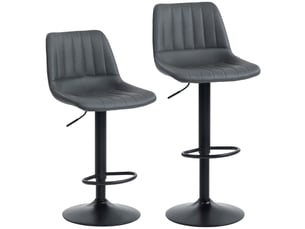 Lot de 2 tabourets de bar rétro réglables avec repose-pieds – hauteur réglable, cuisine, 43x49,5x111 cm