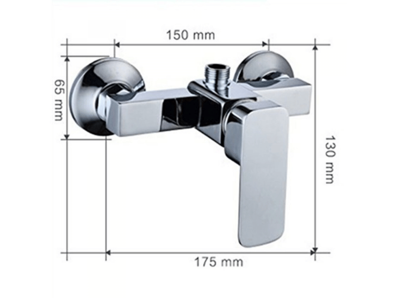  Robinet de douche mural moderne chromé avec interrupteur de commande pour eau froide et chaude  - Conforama E