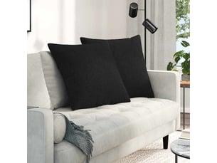 Lot de 2 coussins de canapé, coussins décoratifs tissu noir 60 x 60 cm cf58920